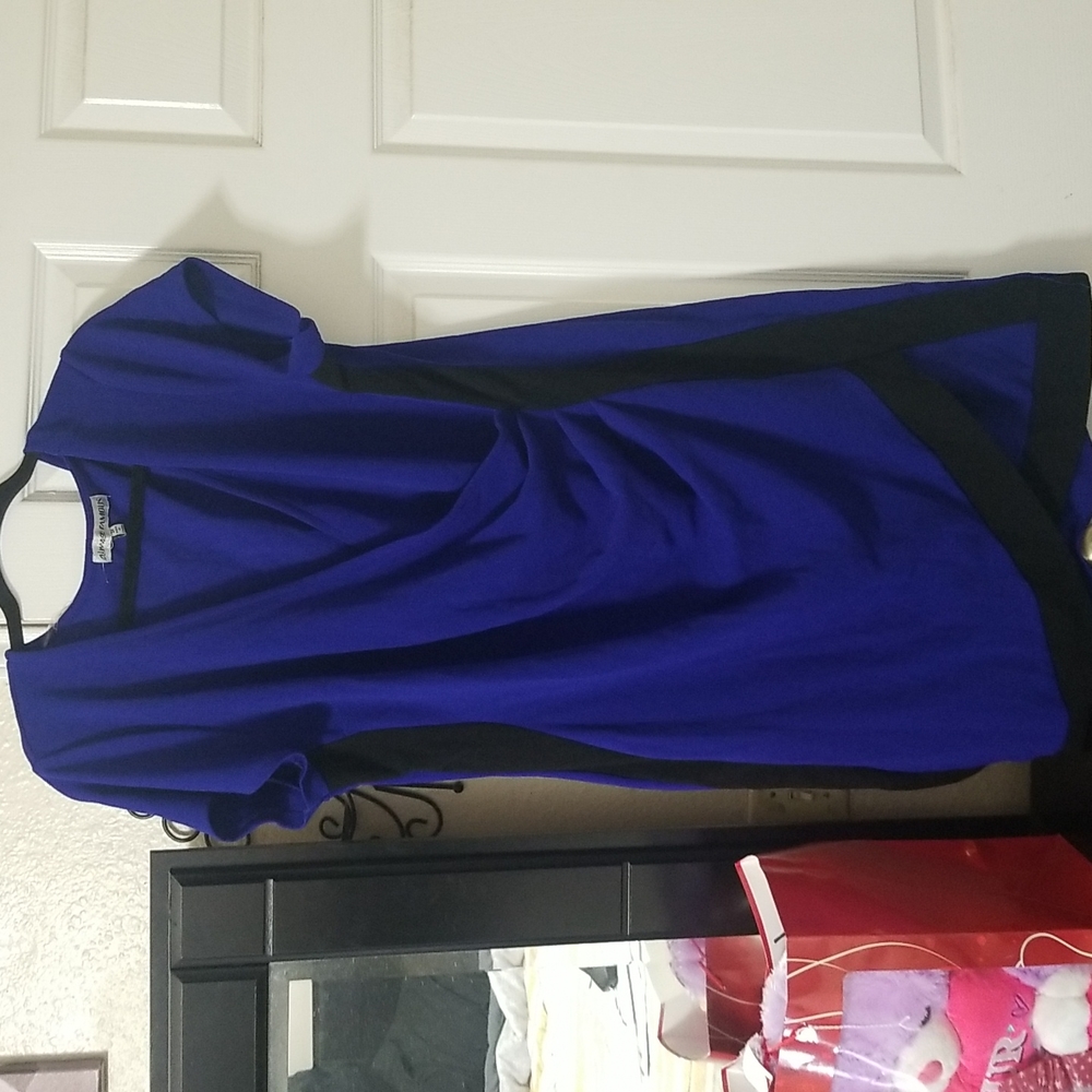 Blue n black wrap dress